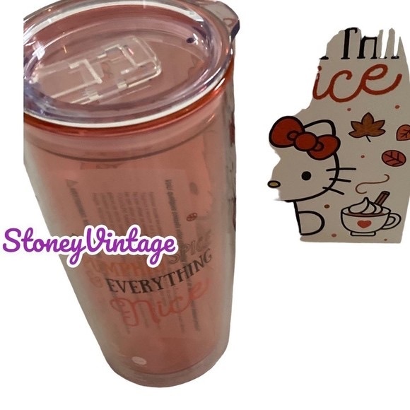 Hello Kitty Pumpkin Spice & and Everything Nice Acrylic Tumbler Cold Cup - Picture 4 of 4